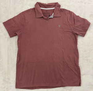 Desert Dunes Men's Medium Red Short Sleeve Polo Shirt Palm Tree Cotton Blend